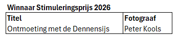 2026 Fototentoonstelling - Winnaar Stimuleringsprijs